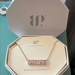 BP Silver and Pink Geometric Necklace